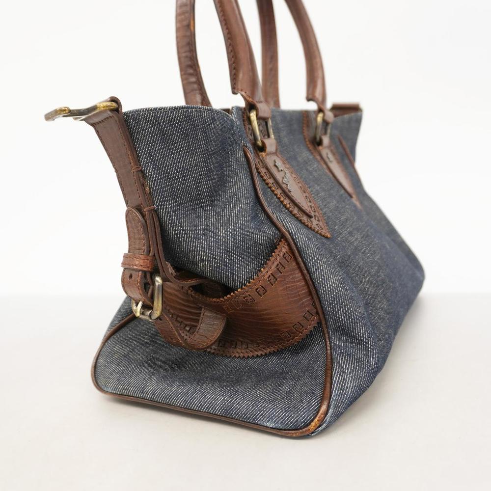 Fendi Tote Denim Brown Bag Blue